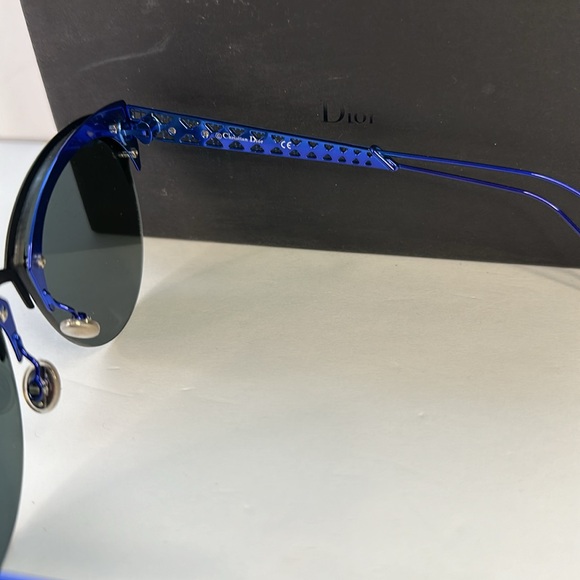 CHRISTIAN DIOR  Metal DioramaClub Sunglasses Black Blue - Picture 11 of 17